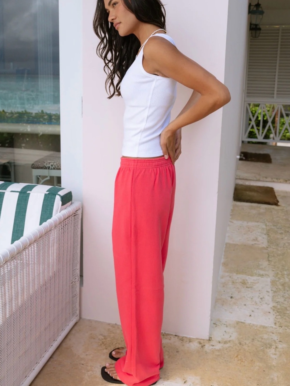 PARKE Summerland Heritage Boxer Sweatpants - Calypso / Flamingo - S/M 🩷 - Picture 2 of 5